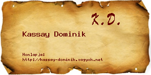 Kassay Dominik névjegykártya